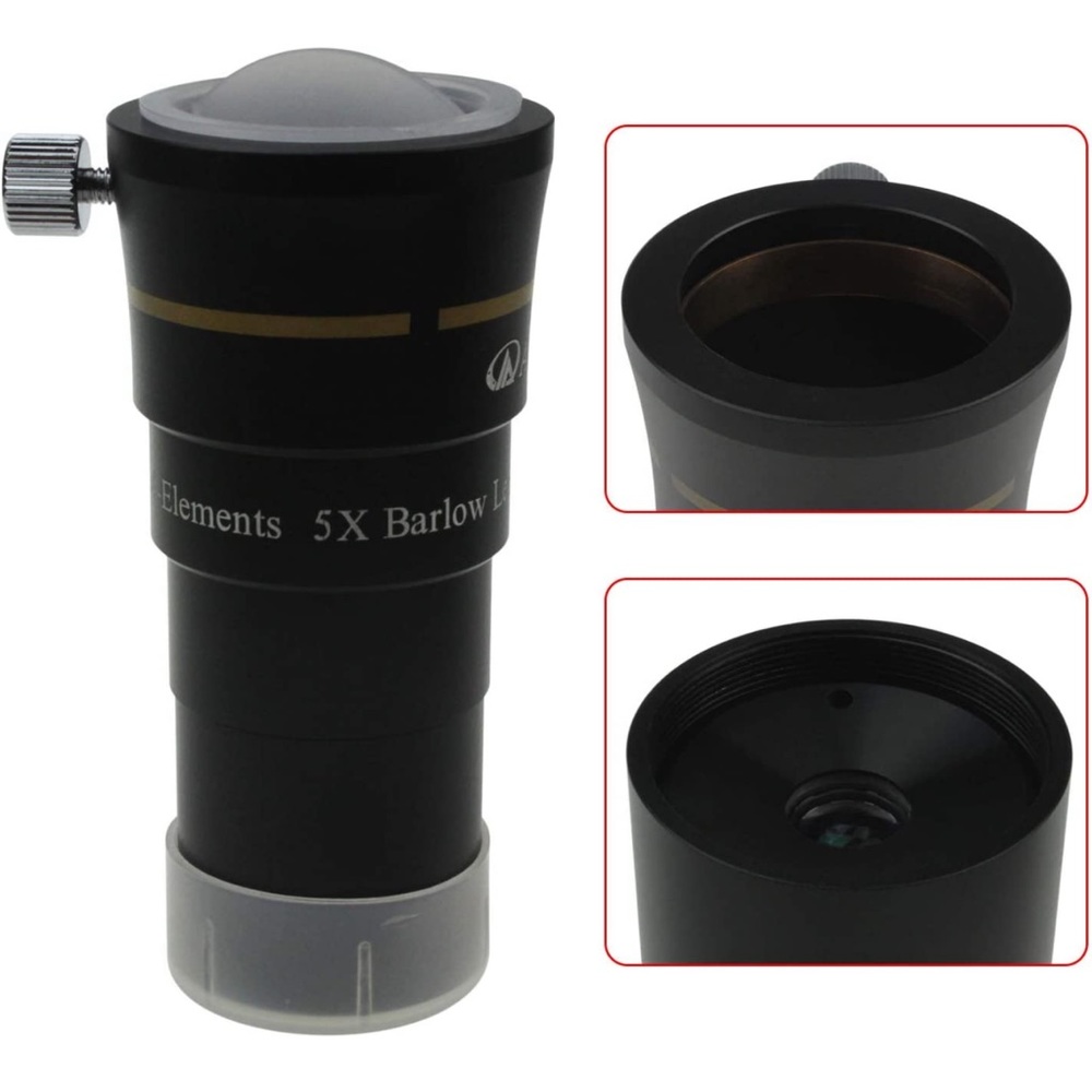 Alstar 1.25" 4-Elements 5X Barlow Lens Fully Multi-Coated Optics